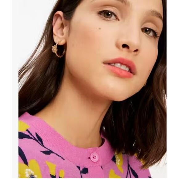 Kate Spade Fleurette Hoops NWT $98 - Picture 3 of 4
